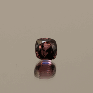 Purple cushion-cut Burma spinel stone, 1.15 carat, 5.78 × 5.31 × 4.70 mm, natural untreated gemstone from Burma, GFCO certified.