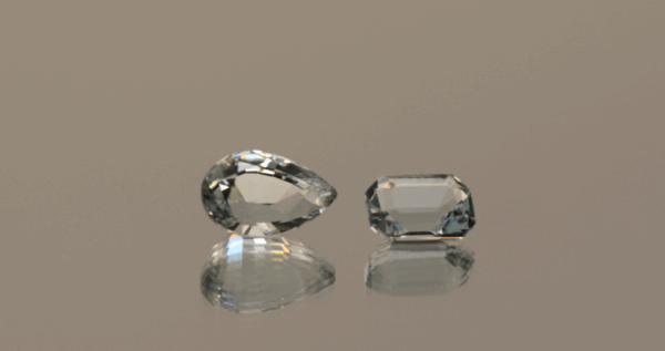 Natural mixed cut aquamarine gemstones with light blue color, 9.20 × 6.20 mm