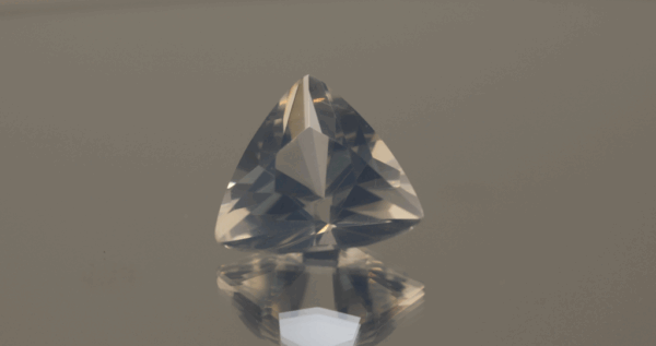 natural milky quartz gemstone 7.77 carat white cloudy trillion cut 14.6x14.5x9.4 mm untreated loose gem