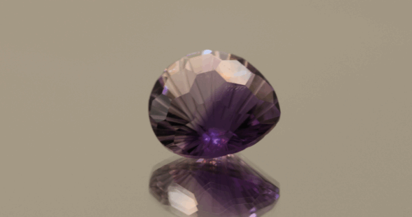 Natural pear cut amethyst gemstone with purple violet color, 12.60 × 12.20 mm