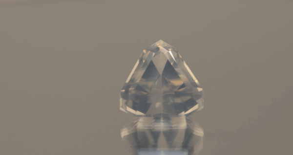 natural milky quartz gemstone 9.03 carat white cloudy trillion cut 13.6x13.6x10.3 mm untreated loose gem