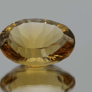 Faceted Citrine Gemstone – Yellow Orange, Oval, 20.2 carats