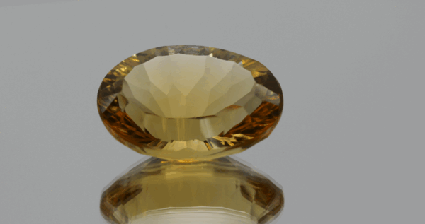 Faceted Citrine Gemstone – Yellow Orange, Oval, 20.2 carats
