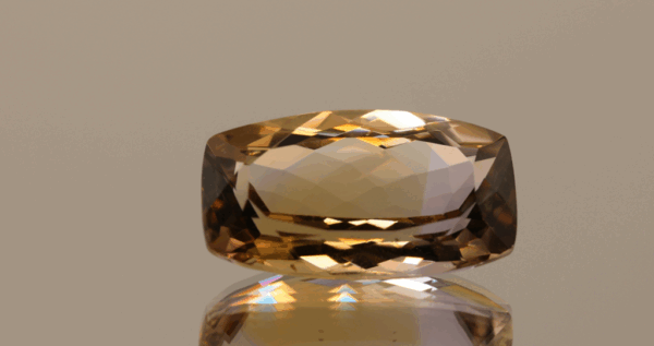 Natural square cushion cut ametrine gemstone with purple yellow color, 20.90 × 11.70 mm