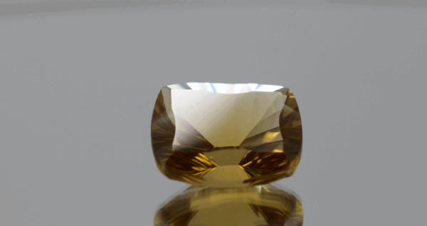 Faceted Citrine Gemstone – Yellow Orange, Cushion, 11.45 carats