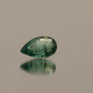 Natural eGreen Emerald cut pear gemstone 1.13 carats pear cut bluish green color F2 treatment certified loose stone