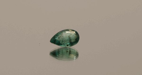 Natural eGreen Emerald cut pear gemstone 1.13 carats pear cut bluish green color F2 treatment certified loose stone