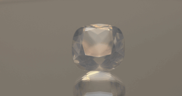 natural milky quartz gemstone 11.88 carat white cloudy cushion cut untreated loose gem