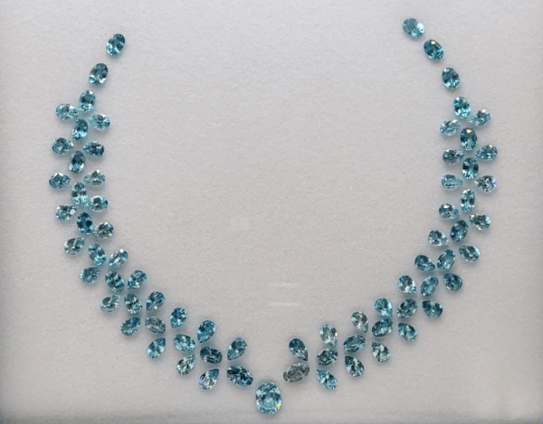 Blue Zircon Necklace Set Neon Blue - High Carat Gemstone Jewelry