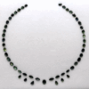 Teal Sapphire Jewelry Necklace Set with 49 natural sapphires totaling 30 carats in oval pear and marquise cuts